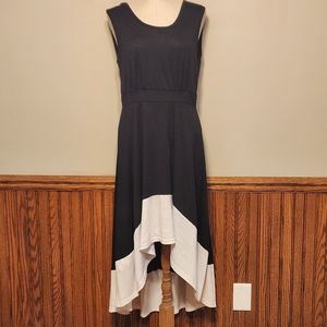Meaneor Asymmetrical Sleeveless Black and White Sun Dress NWT New